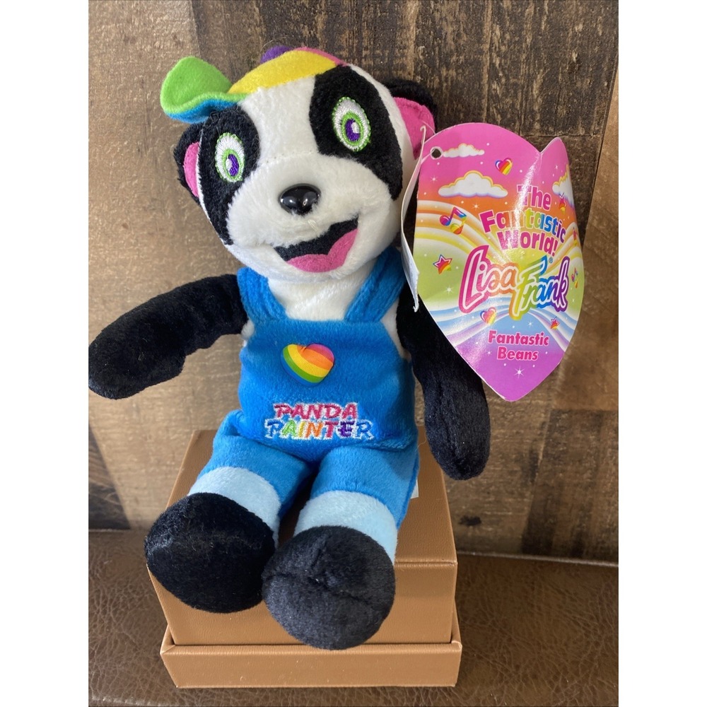Lisa Frank Stuffins‎ Fantastic Beans Beanie Plush Panda Painter 1998 Tag Vintage